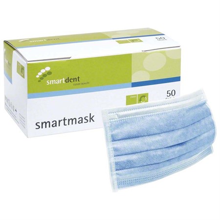 smartmask munskydd, 3-lagers typ IIR blå latexfri 50st