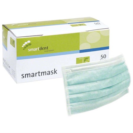 smartmask munskydd, 3-lagers typ IIR grön latexfri 50st