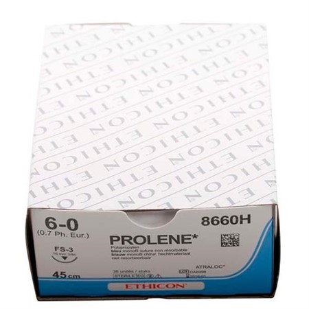 Prolene blå 45 cm, FS3, USP 6-0, 0,7 8660H 36 st.