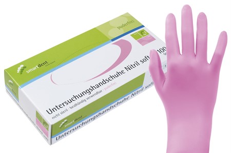 smart handskar nitril Soft rosa L 100st