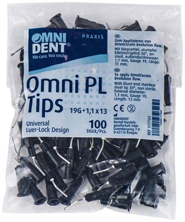 Omni PL Tips 30° D1,1mm G19 L13mm påse 100 st
