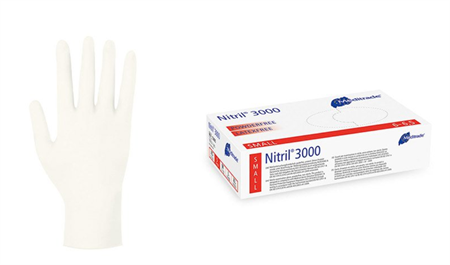 Nitril 3000, puderfri, vit, S, 100 st.