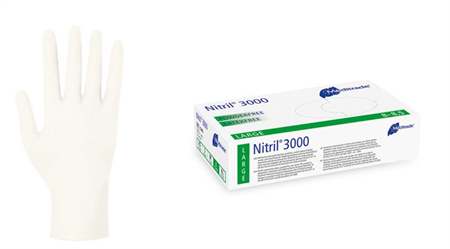 Nitril 3000 puderfri, vit, L 100 st.