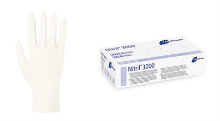 Nitril 3000, puderfri, vit, M, 100 st.