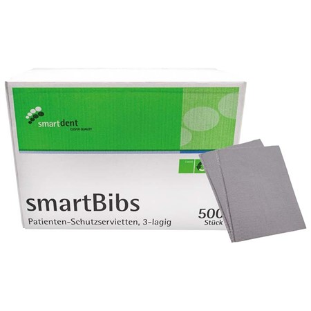 smartBibs 33 x 45 cm 3 lagers 500 st grå