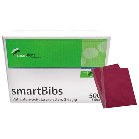smartBibs 33 x 45 cm 3 lagers 500 st vinröd