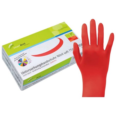 smart handskar nitril soft röd M 100st