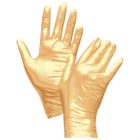 Fancy gold nitril handskar puderfri 100 st XL