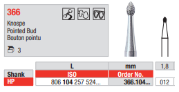 Edenta Diamond HP, 3 st (ED366.104.012-3)