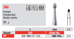 Edenta Diamond HP, 3 st (ED366.104.016-3)