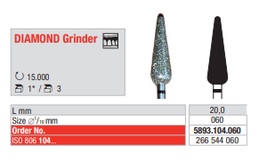 Edenta Diamond HP, 3 st (ED5893.104.060-3)