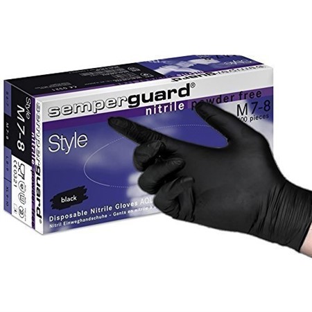 Semperguard Nitril Style S, 100st svart handskar