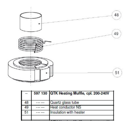 QTK Heating Muffle, cpl. 200-240V